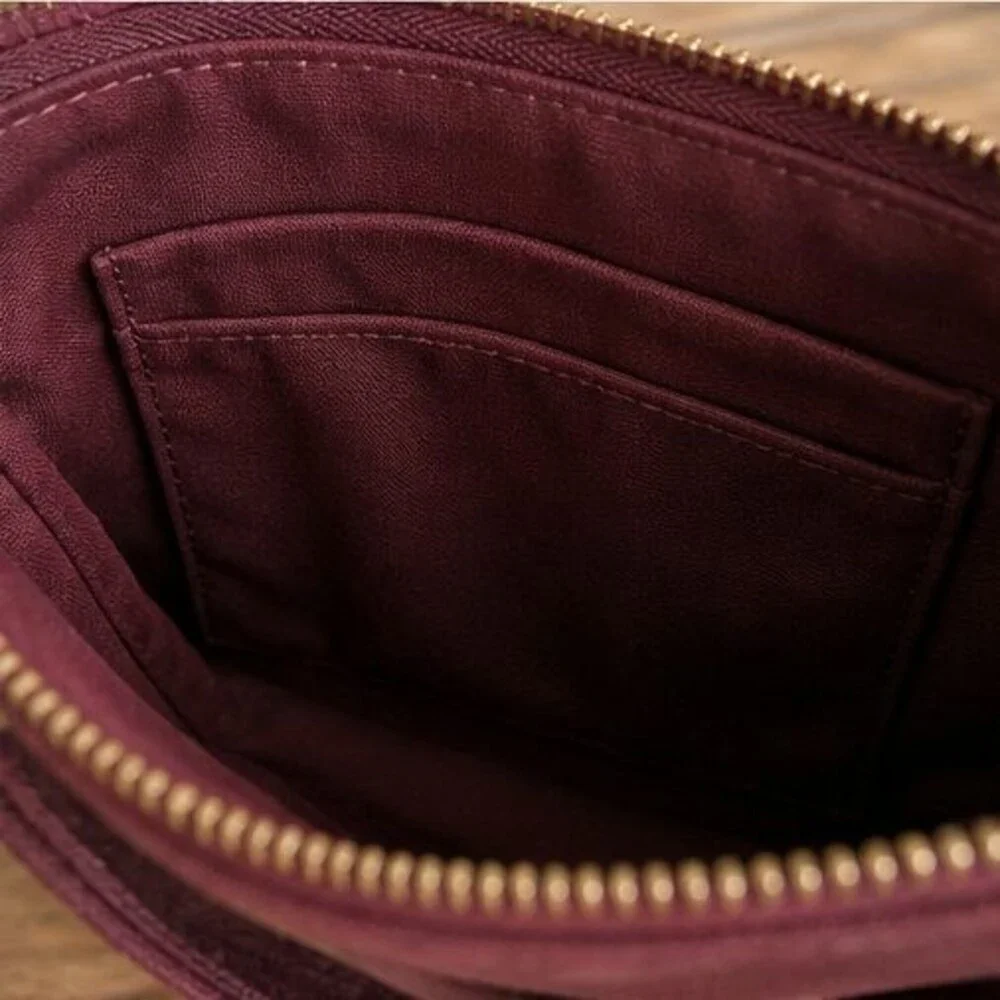 Burgundy Canvas Crossbody Bag